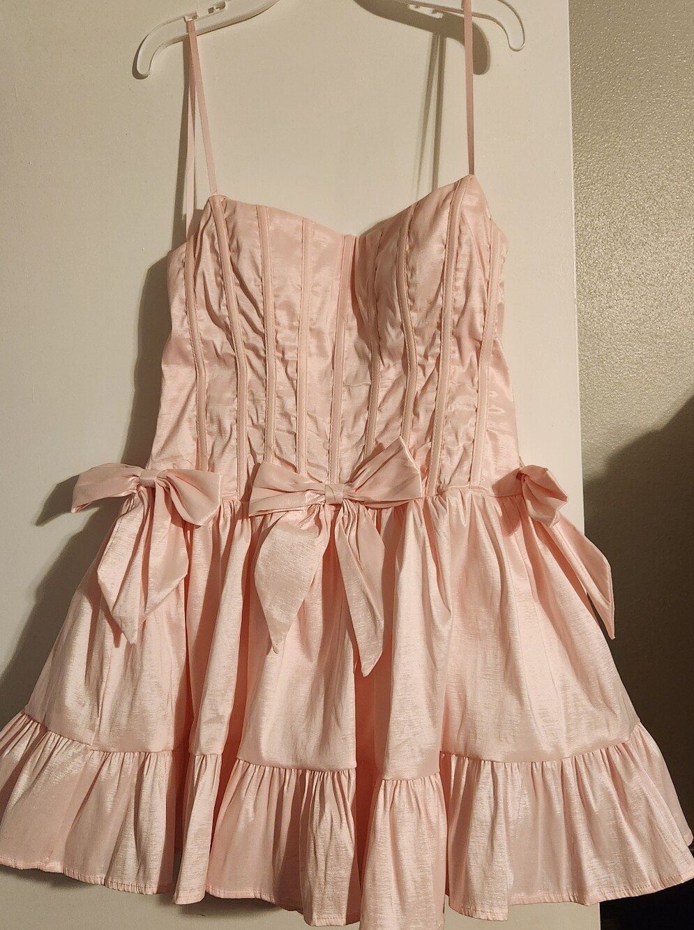 Girls' Pink Bow-Accent Party Dress